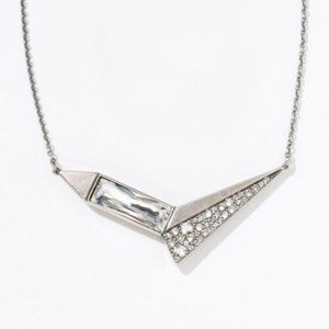 NIB Swarovski Crystal Frosted Edge Necklace